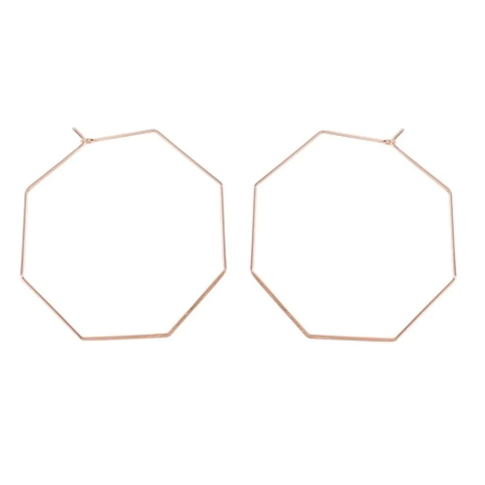 3/$20 NEW! Rose Gold‎ octagon brass earrings